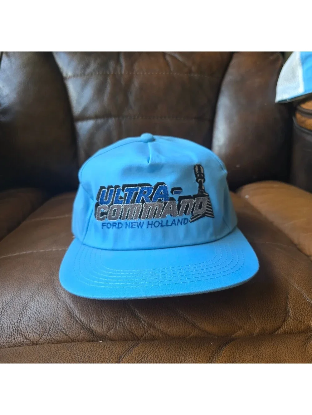Vintage Ford New Holland Ultra Command Blue Mesh Back Snapback Cap